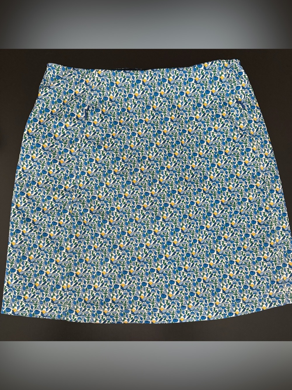 Tory Sport Bird Floral Print Golf Skort XS Blue Athletic Tennis Skirt